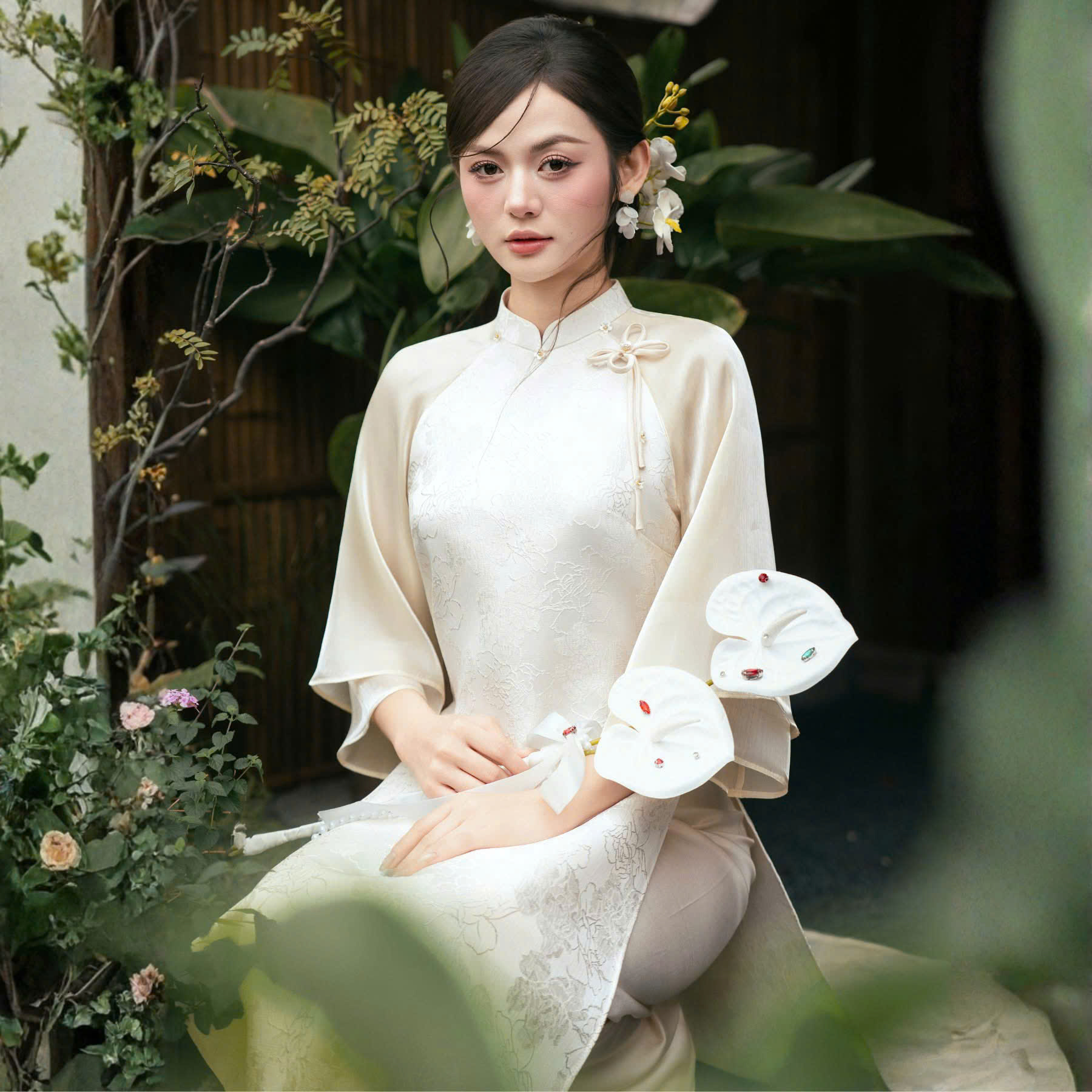 áo dài voan thiên kim