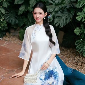 áo dài voan lam vũ